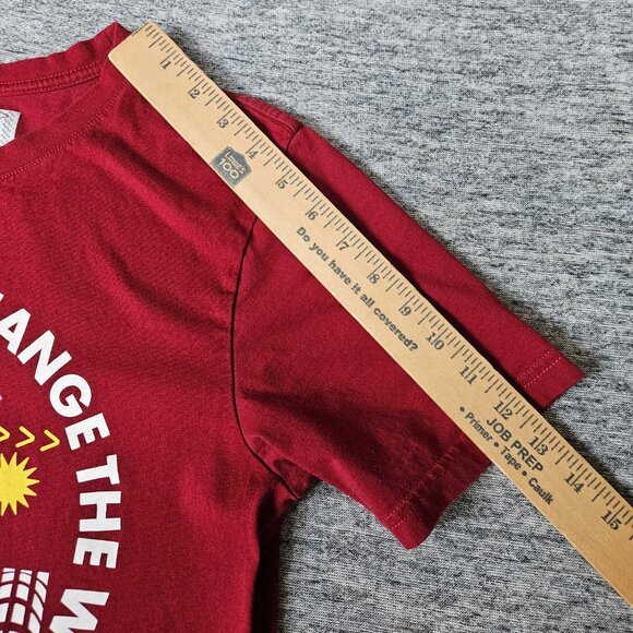 Dutch Bros Shirt Mens Medium Red Stay Up Late Change The World Graphic T Coffee - Picture 8 of 8